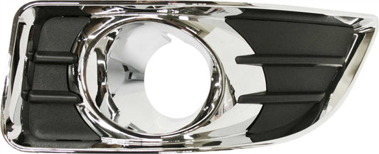 Front, Driver Side Fog Light Trim, Black and Chrome