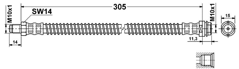 331312 Задний тормозной трубопровод