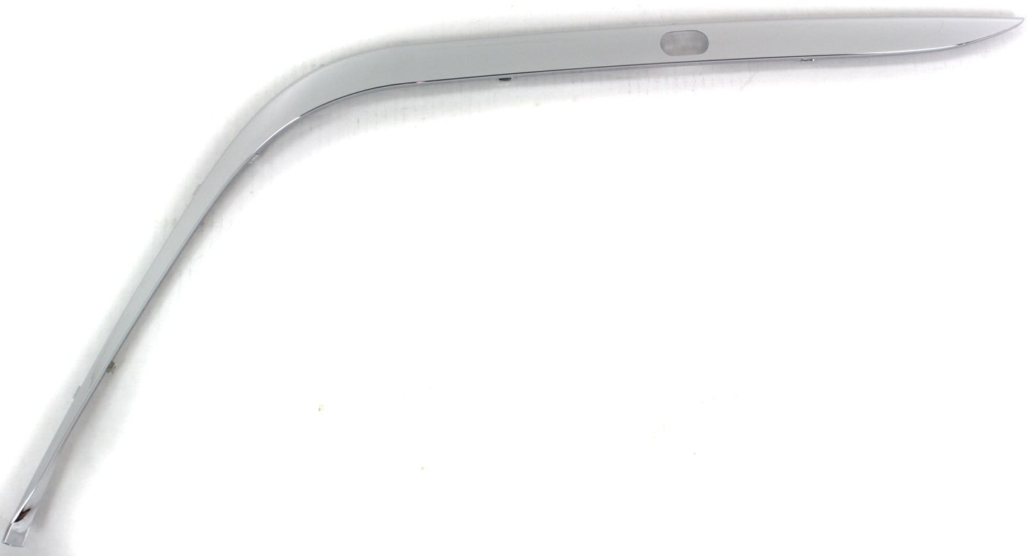 Front, Driver Side, Outer Bumper Trim, Chrome, Side Bumper Molding, Base Model