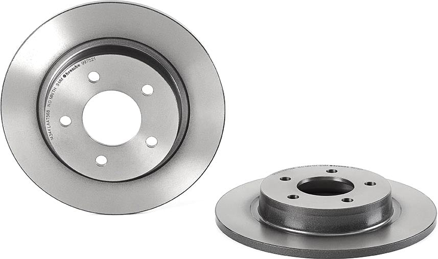 08.9975.21 Rear, Driver or Passenger Side Brake Disc, Plain Surface, Solid, 5 Lugs, 280 mm, Premium UV Coated Series