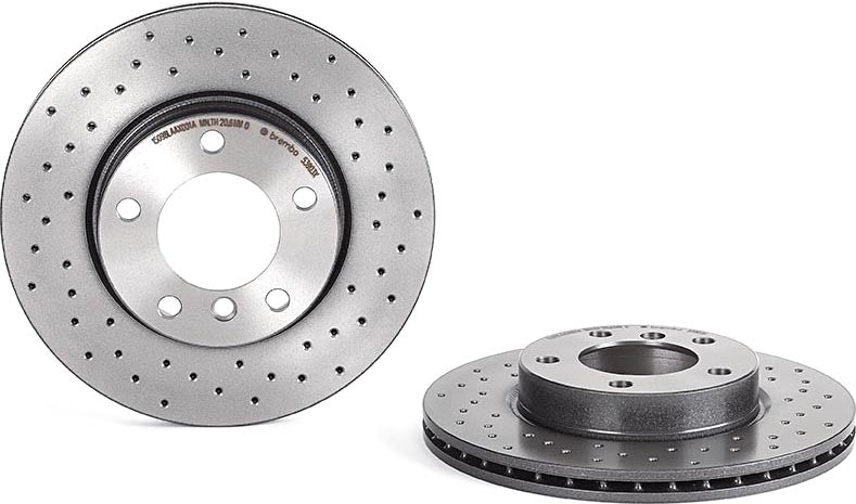 09.5390.3X Front, Driver or Passenger Side Brake Disc, Cross-Drilled, Vented, 5 Lugs, 286 mm, Xtra Series