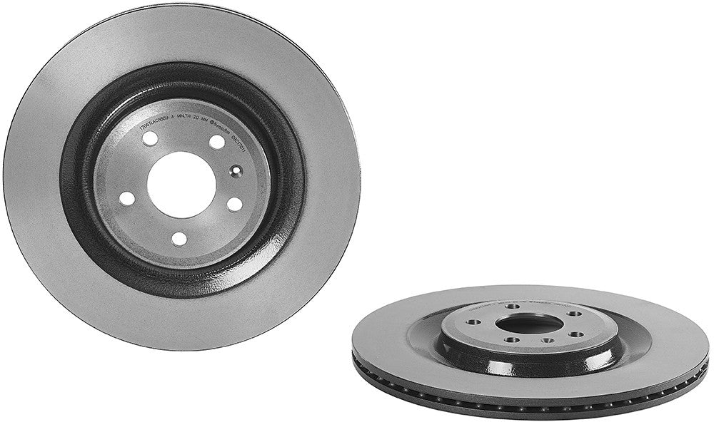 09.C170.11 Rear, Driver or Passenger Side Brake Disc, Plain Surface, Vented, 5 Lugs, 356 mm, Premium UV Coated Series
