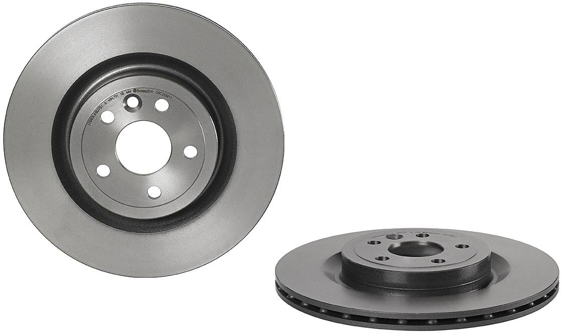 09.C209.11 Rear, Driver or Passenger Side Brake Disc, Plain Surface, Vented, 5 Lugs, 325 mm, Premium UV Coated Series