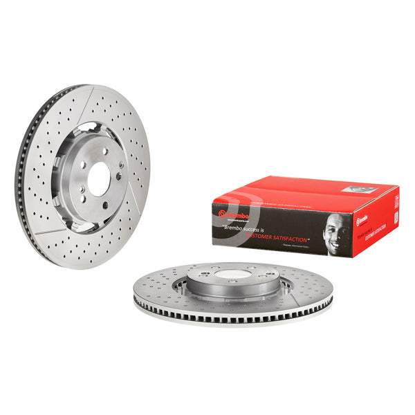 09.C826.33 Rear Brake Disc, Cross-drilled and Slotted, Vented, 5 Lugs, 4.0L, 8Cyl