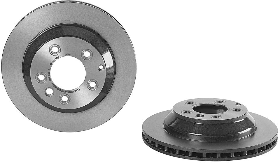 09.C884.11 Rear, Driver or Passenger Side Brake Disc, Plain Surface, Vented, 5 Lugs, 330 mm, Premium UV Coated Series
