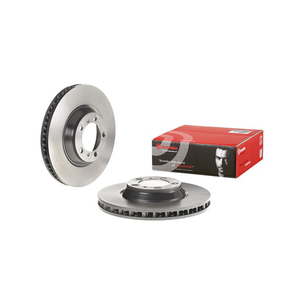 09.C985.21 Front, Driver Side Brake Disc, Plain Surface, Vented, 5 Lugs, OE Replacement Series