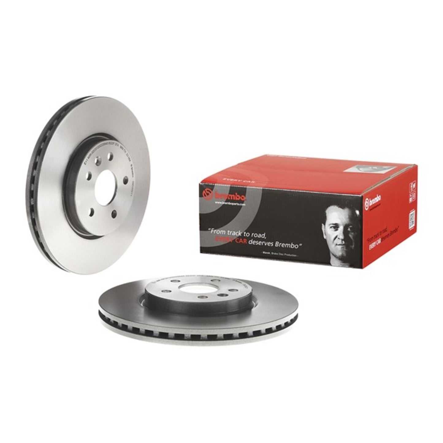 09.D392.11 Front, Driver or Passenger Side Brake Disc, Plain Surface, Vented, 5 Lugs, 300 mm, Premium UV Coated Series