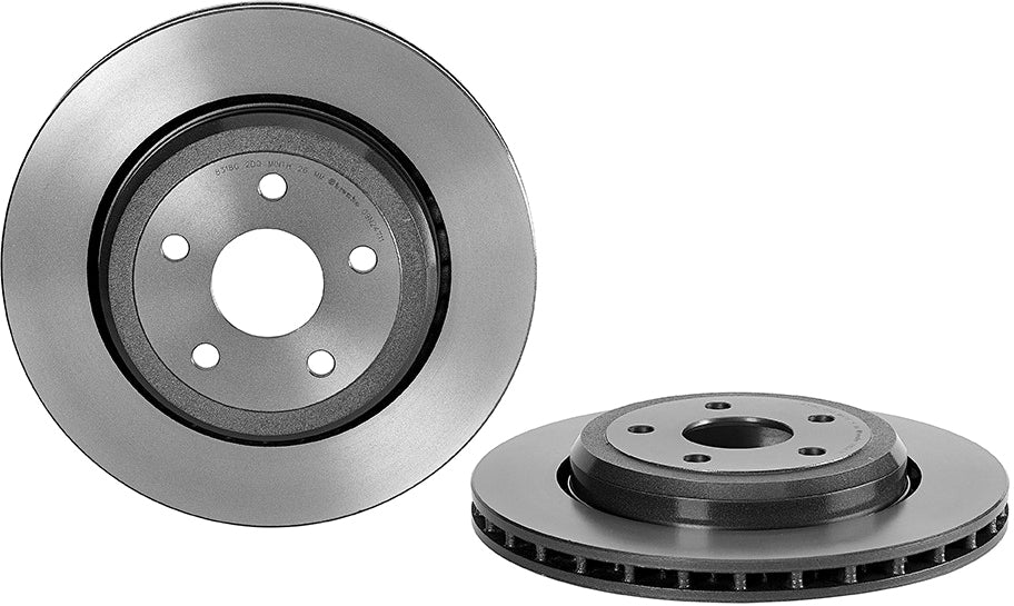 09.N247.11 Rear, Driver or Passenger Side Brake Disc, Plain Surface, Vented, 5 Lugs, 350 mm, Premium UV Coated Series