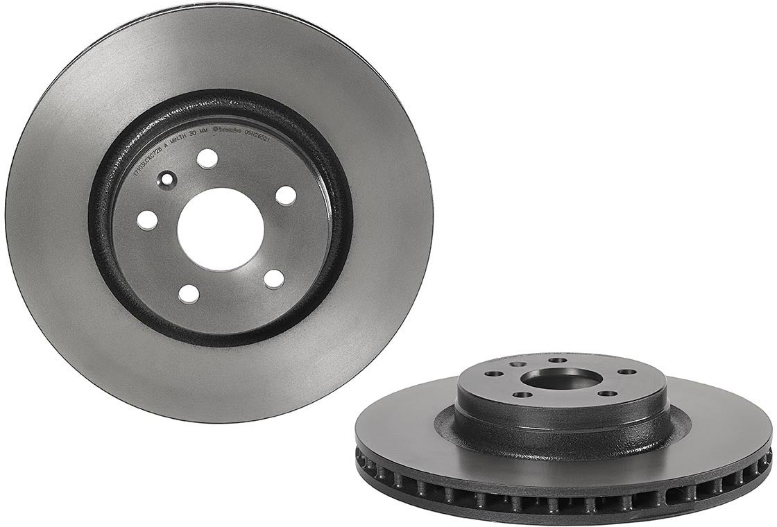 09.N265.21 Front, Driver or Passenger Side Brake Disc, Plain Surface, Vented, 5 Lugs, 355 mm, Premium UV Coated Series