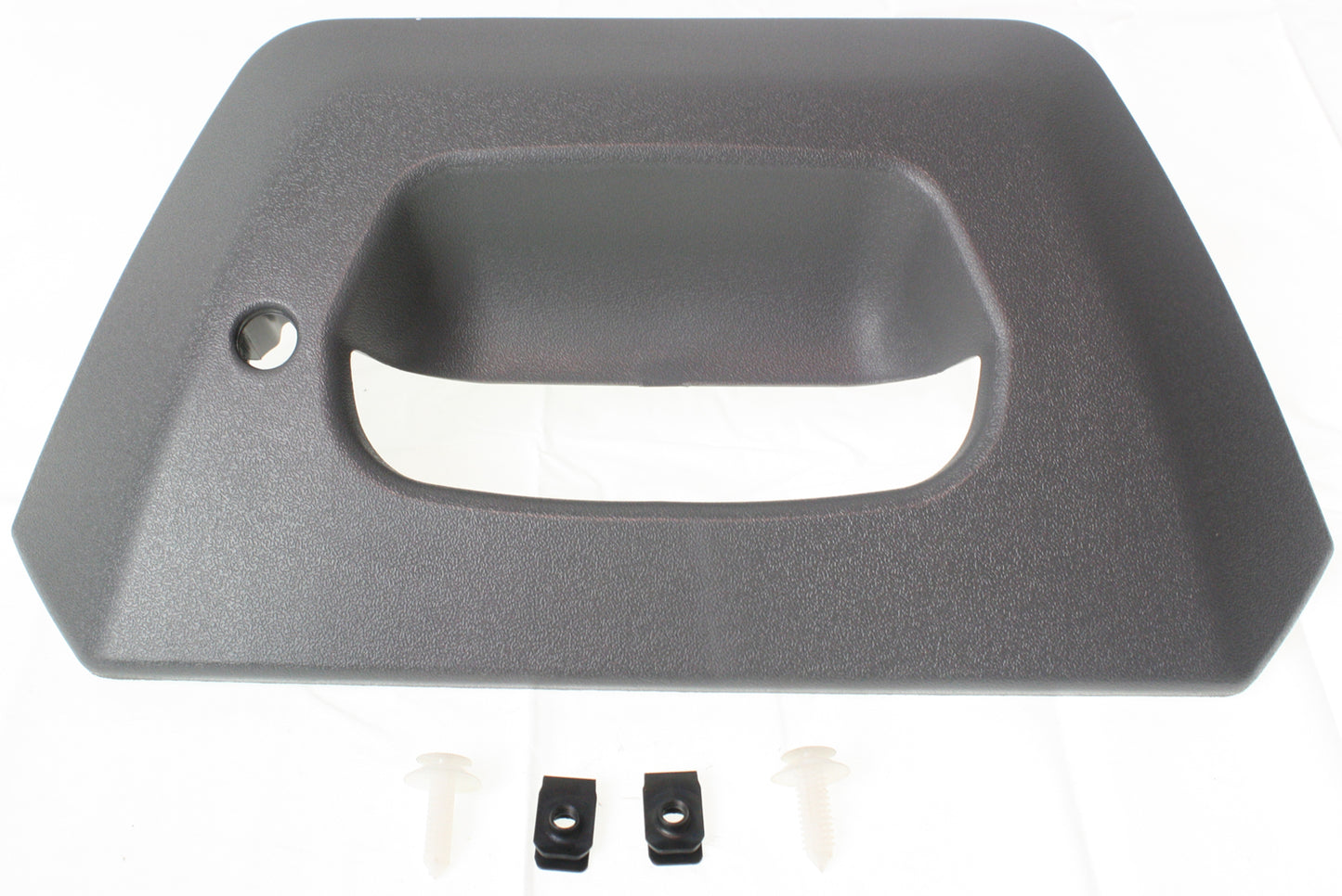 Tailgate Handle Bezel, Textured Gray Plastic Without Camera Hole With Key Hole