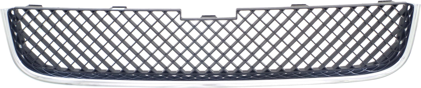 Front, Lower Bumper Grille, Chrome Shell with Textured Gray Insert