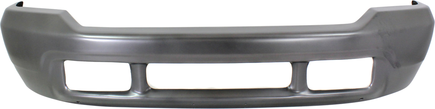 Front Bumper, Painted Gray, Without Molding Holes, Without Pad Holes, Without Mounting Brackets