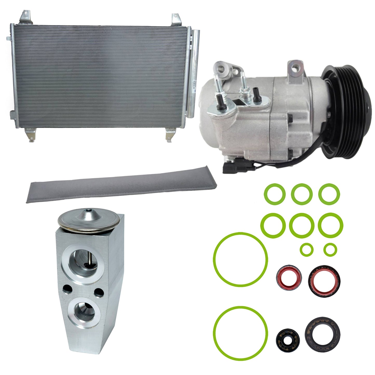 9642335A A/C Compressor, With Clutch, 6-Groove Pulley, 3.5L, 6Cyl