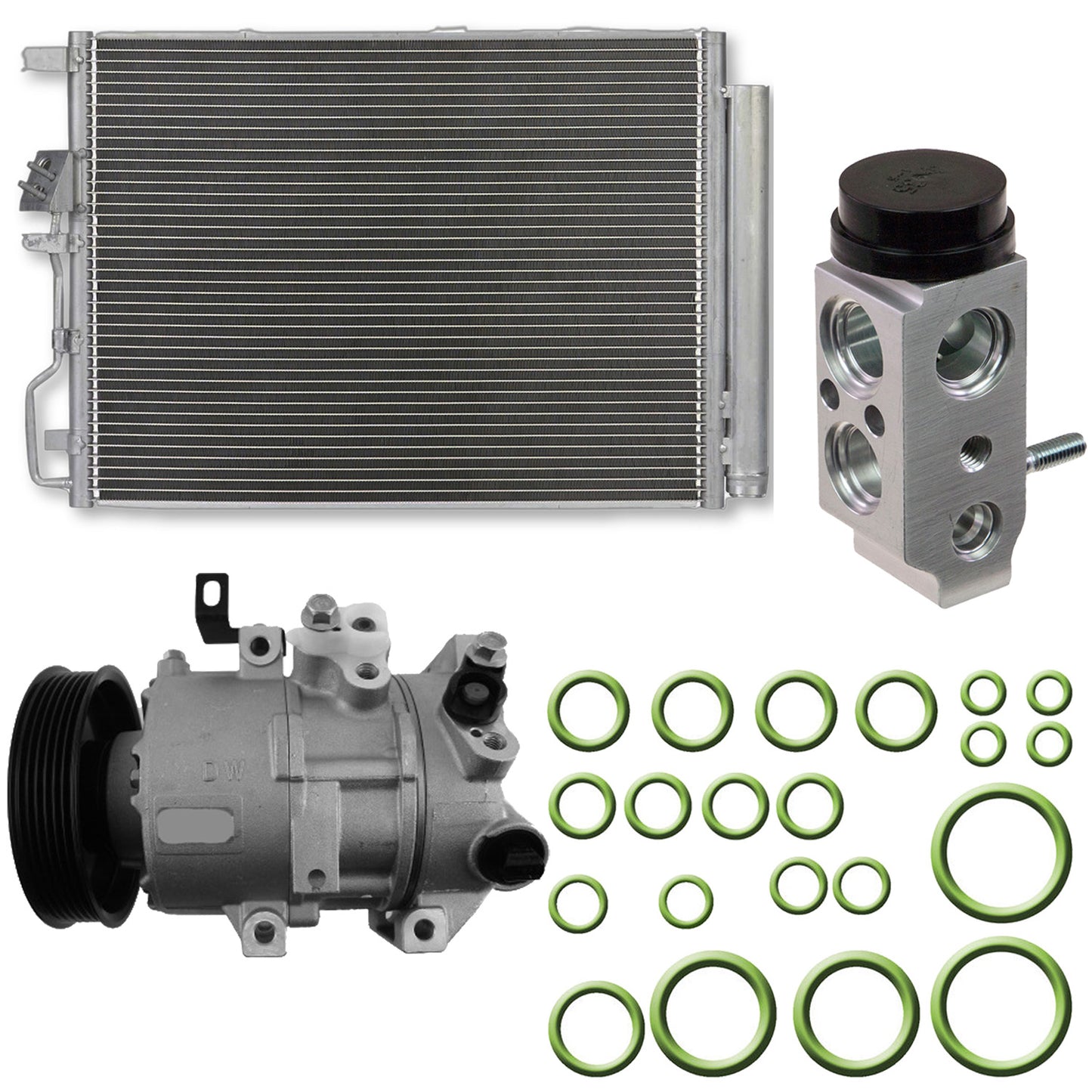 9642513A A/C Compressor, With Clutch, 6-Groove Pulley, 1.6L, 4Cyl