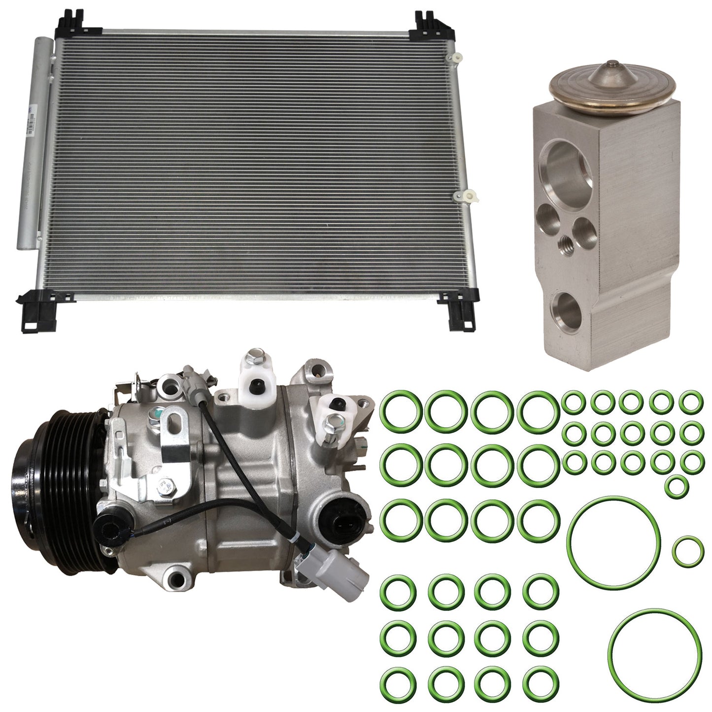 9642522A A/C Compressor, With Clutch, 7-Groove Pulley, 3.5L, 6Cyl