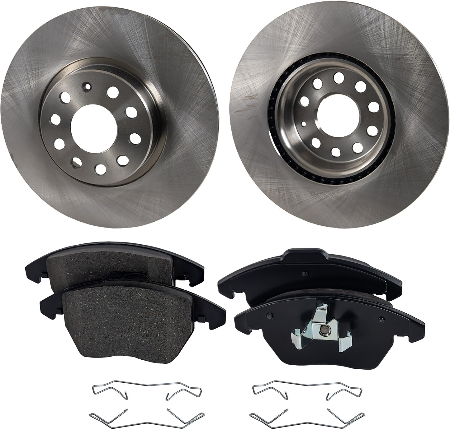 2-Wheel Set Front Brake Disc and Pad Kit, Plain Surface 5 Lugs 311.91 mm Organic Pro-Line Series, Includes (1) Brake Pad Set and (2) Brake Disc