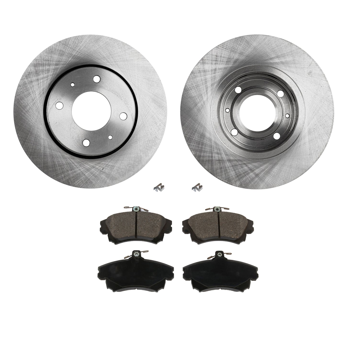 2-Wheel Set Brake Disc and Pad Kit, Plain Surface 4 Lugs 280.92 mm Organic Pro-Line Series, Includes (2) Brake Disc and (1) Brake Pad Set