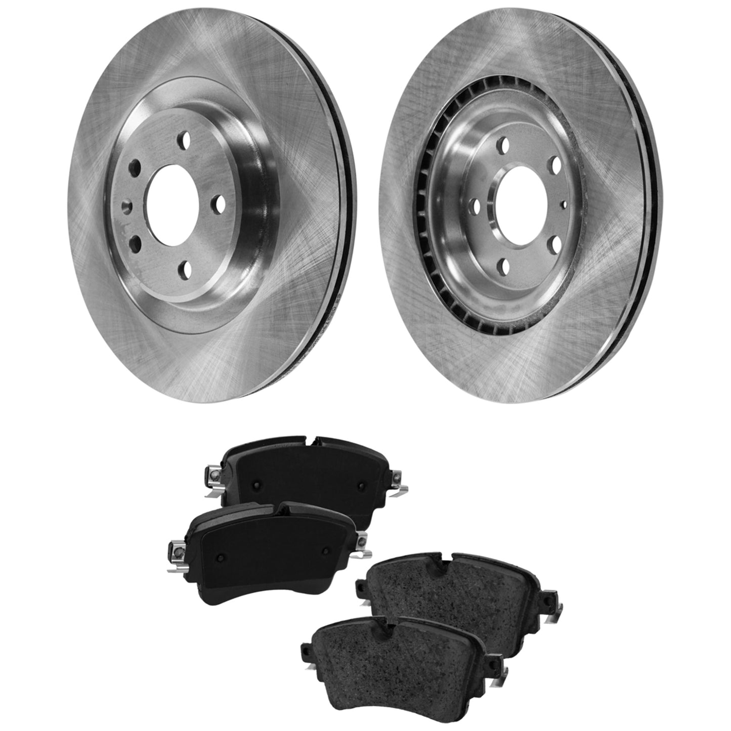 2-Wheel Set Rear Brake Disc and Pad Kit, Plain Surface 5 Lugs 329.95 mm Organic Pro-Line Series, Includes (1) Brake Pad Set and (2) Brake Disc