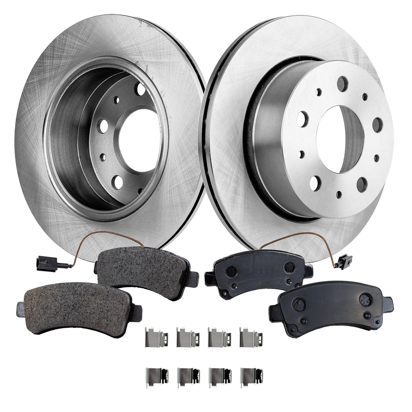 2-Wheel Set Brake Disc and Pad Kit, Plain Surface 5 Lugs 300 mm Organic Pro-Line Series, Includes (2) Brake Disc and (1) Brake Pad Set