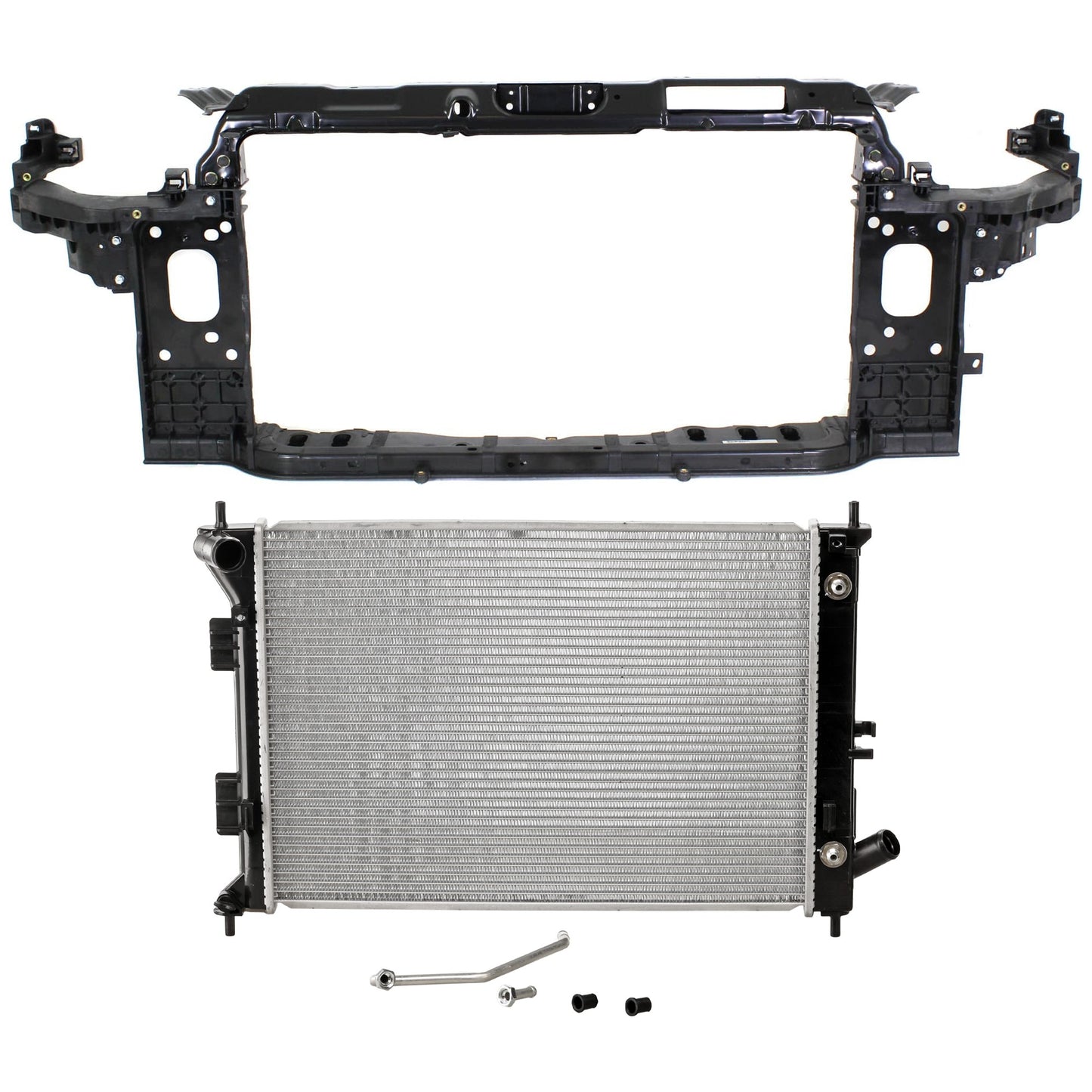 2-Piece Kit Radiator, 1.8L, 4Cyl, Includes (1) Radiator Support and (1) Radiator