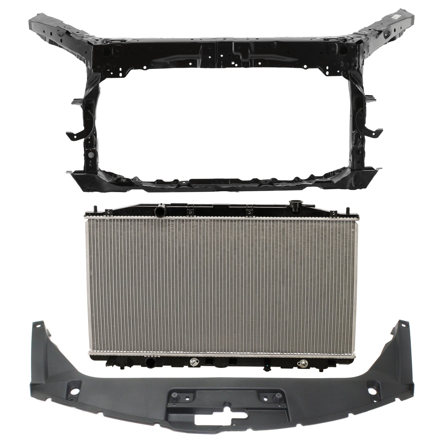 Комплект радиатора из 3 частей, 4 цилиндра, 2,4 л, включает в себя (1) радиатор, (1) опору радиатора и (1) крышку опоры радиатора