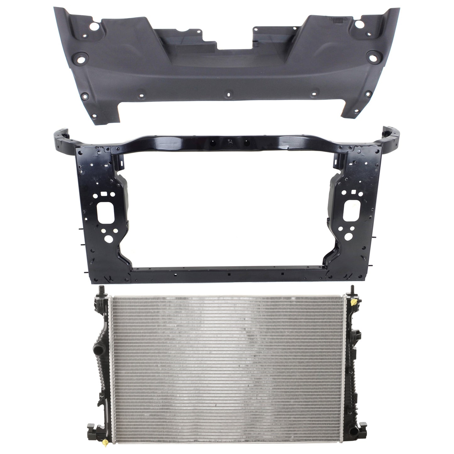 Комплект радиатора из 3 частей, 6 цилиндров, 3,2 л, включает в себя (1) радиатор, (1) опору радиатора и (1) крышку опоры радиатора