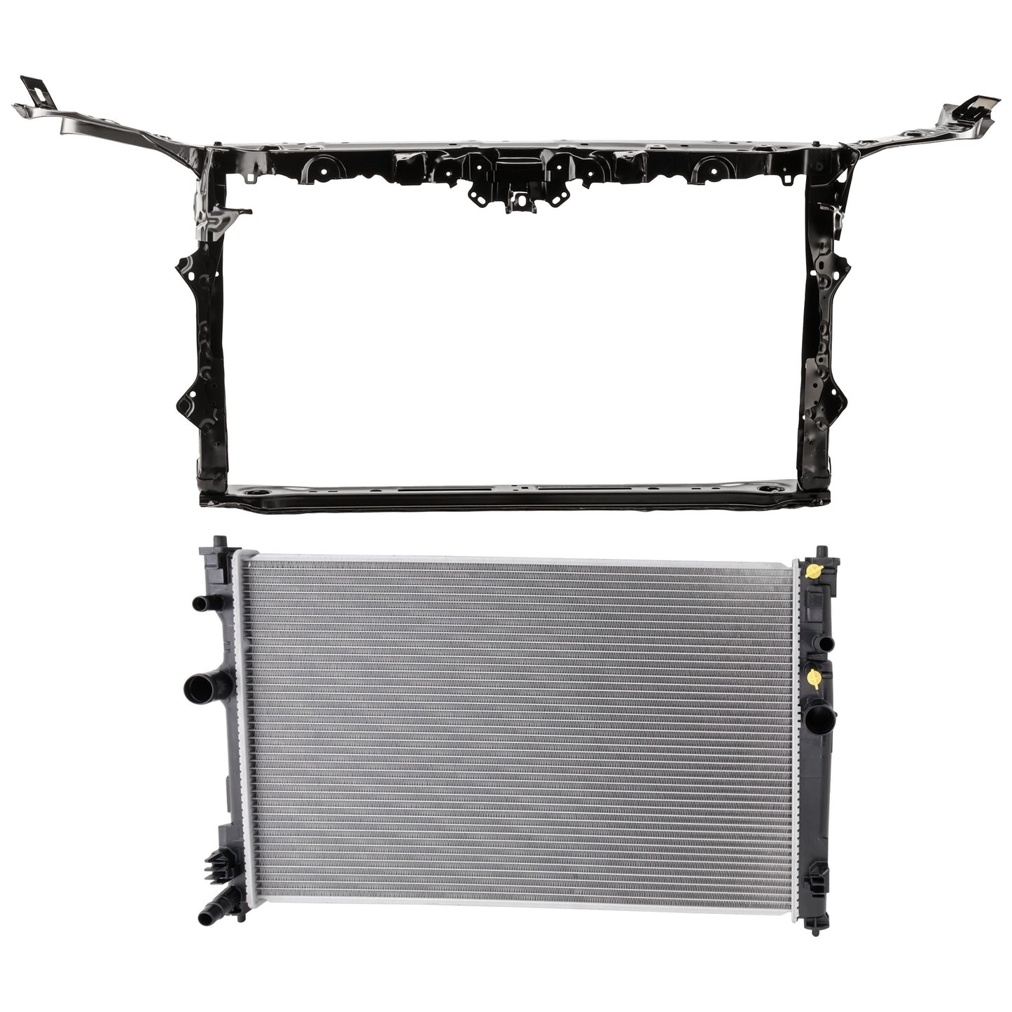 2-Piece Kit Radiator, 2.5L, 4Cyl, Includes (1) Radiator Support and (1) Radiator