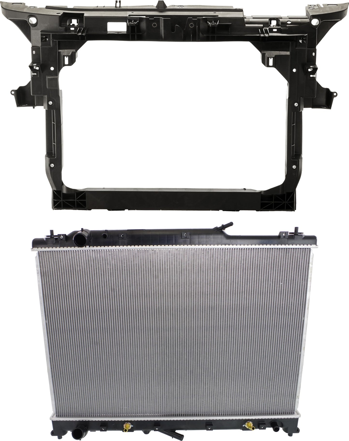 2-Piece Kit Radiator, Includes (1) Radiator Support and (1) Radiator