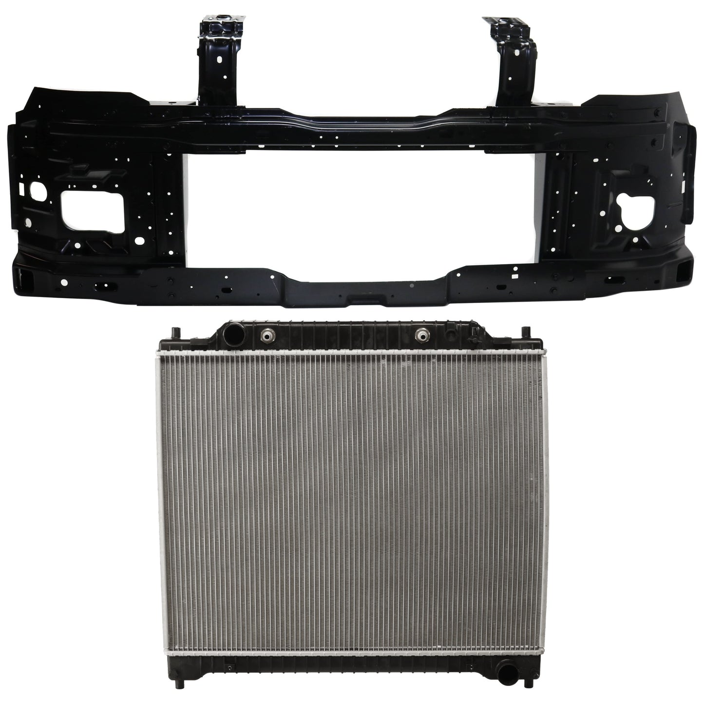 2-Piece Kit Radiator, 8 Cyl 5.4L, includes (1) Radiator and (1) Radiator Support