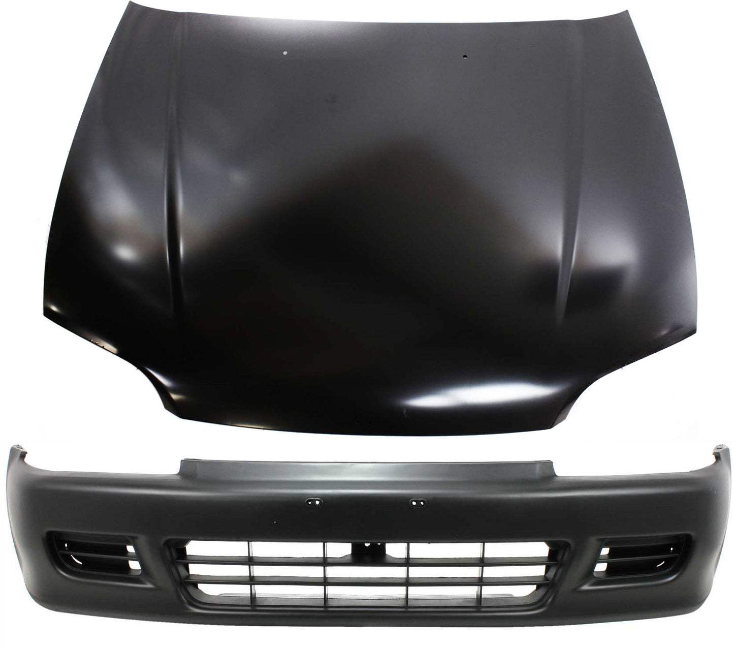 2-Piece Kit Factory Style Hood, Steel, Primed, Includes (1) Bumper Cover and (1) Hood