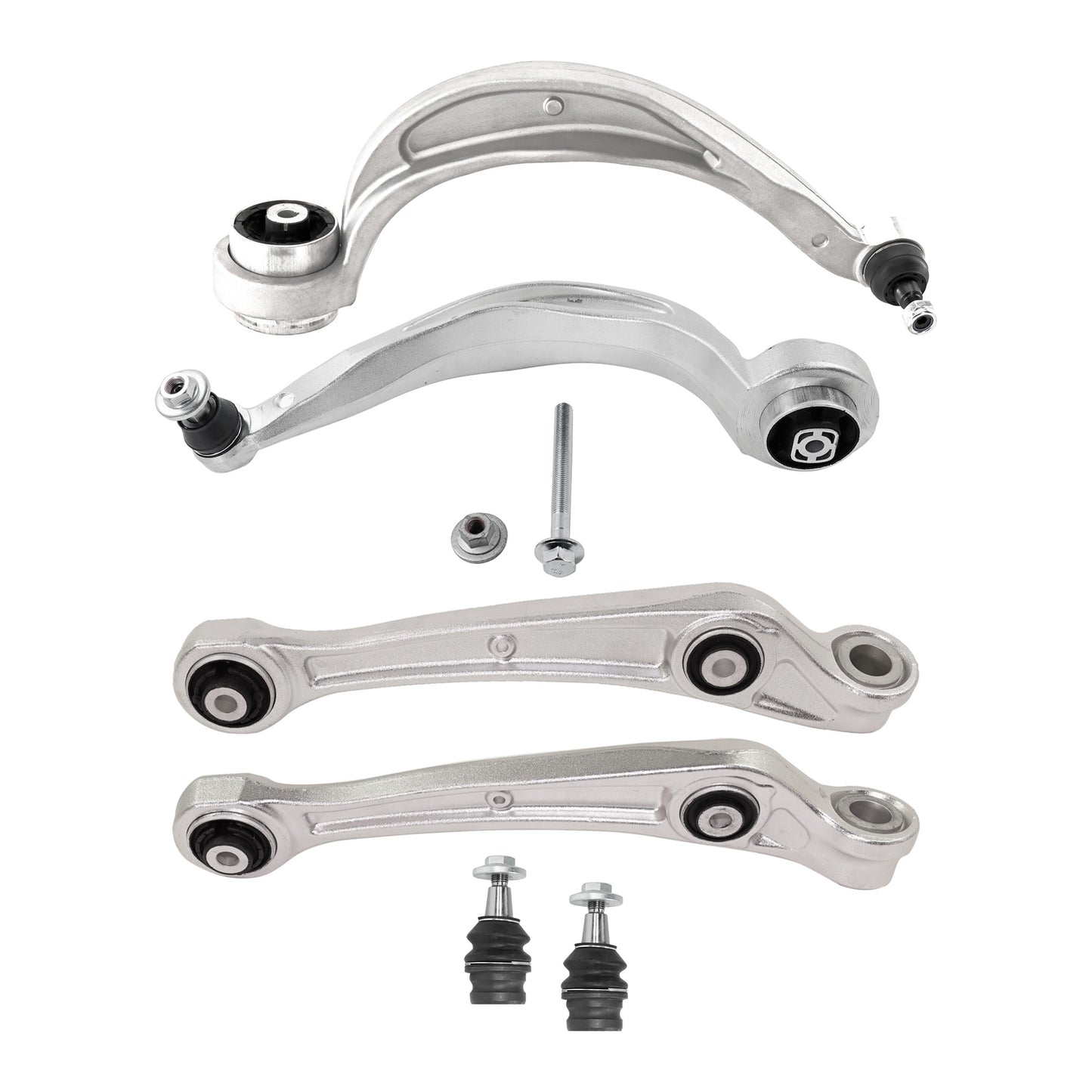 6-Piece Kit Front, Driver and Passenger Side, Lower, Frontward and Rearward Control Arm, Includes (2) Ball Joint and (4) Control Arm