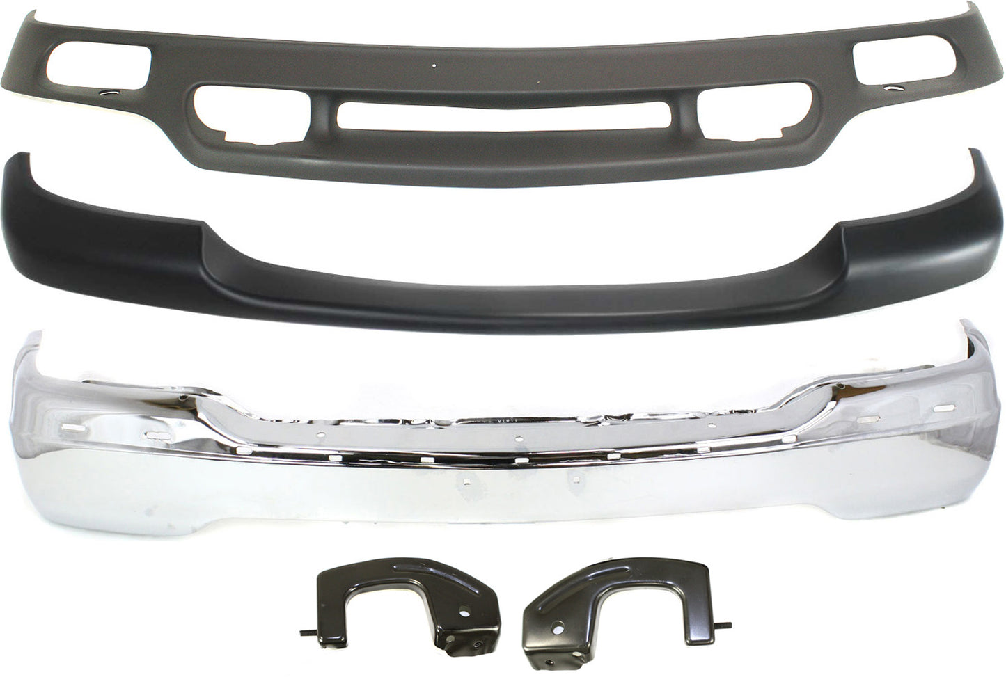3-Piece Kit, Front Bumper, Chrome, Includes (1) Bumper, (1) Bumper Trim, and (1) Valance