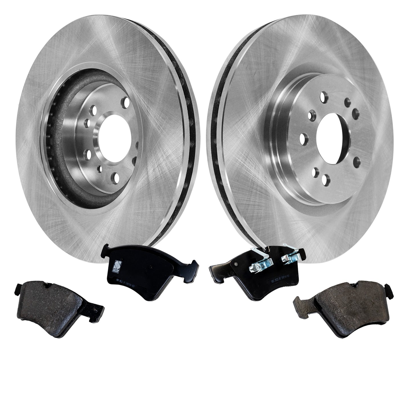 2-Wheel Set Brake Disc and Pad Kit, Plain Surface 5 Lugs 329.95 mm Organic Pro-Line Series, Includes (2) Brake Disc and (1) Brake Pad Set
