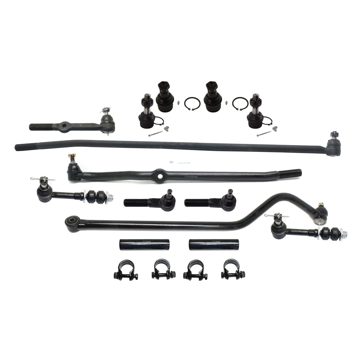 13-Piece Kit Front Suspension Kit, Includes (4) Ball Joint, (2) Sway Bar Link, (2) Tie Rod Adjusting Sleeve, (4) Tie Rod End and (1) Track Bar