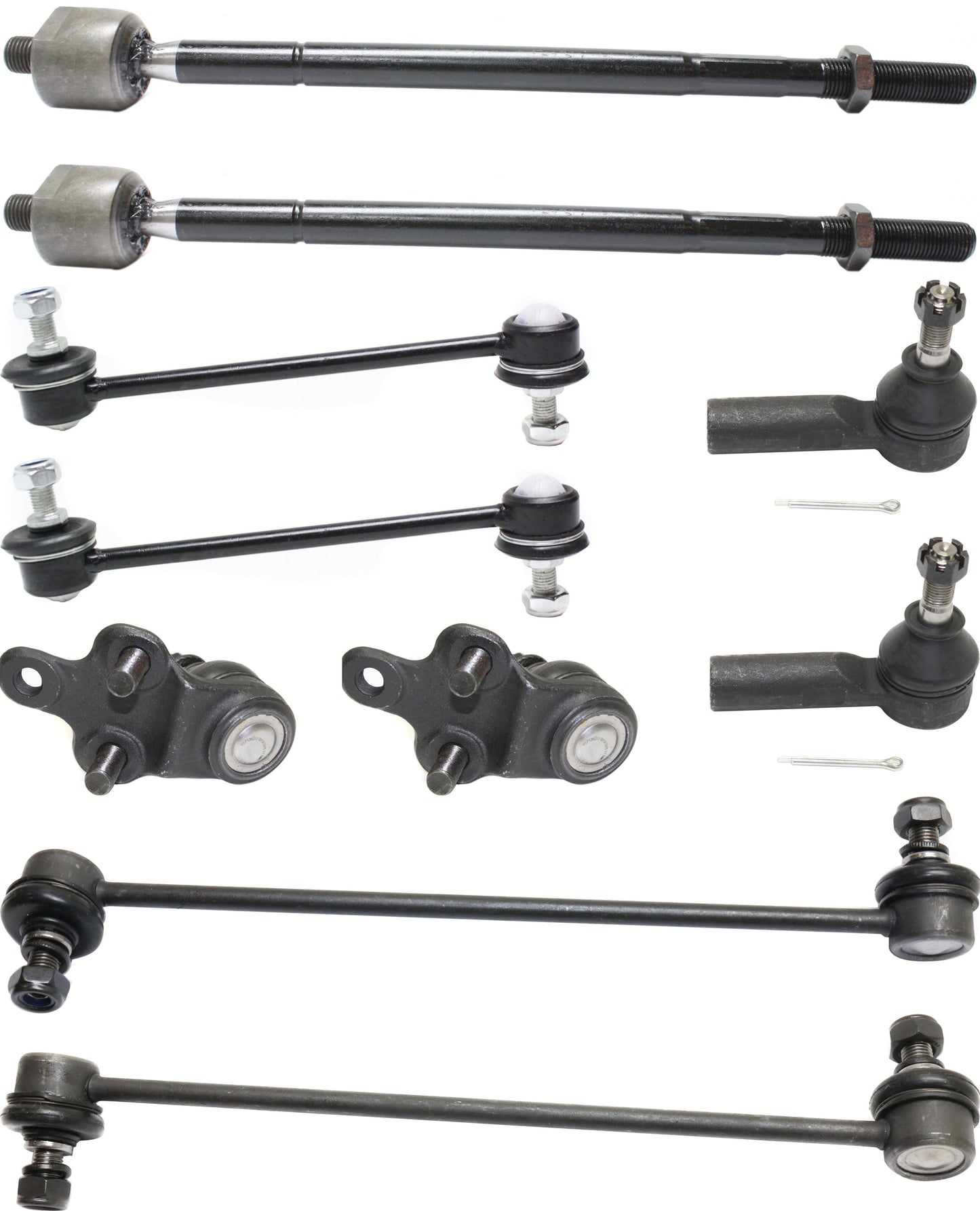10-Piece Kit Front Suspension Kit, Includes (2) Ball Joint, (4) Tie Rod End and (4) Sway Bar Link