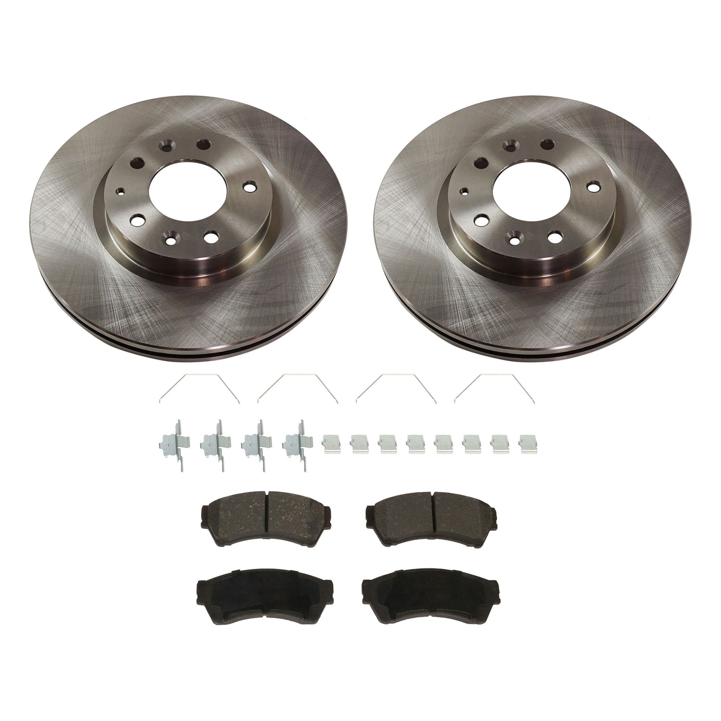 2-Wheel Set Front Brake Disc and Pad Kit, Plain Surface 5 Lugs 298.45 mm Ceramic Pro-Line Series, Includes (1) Brake Pad Set and (2) Brake Disc