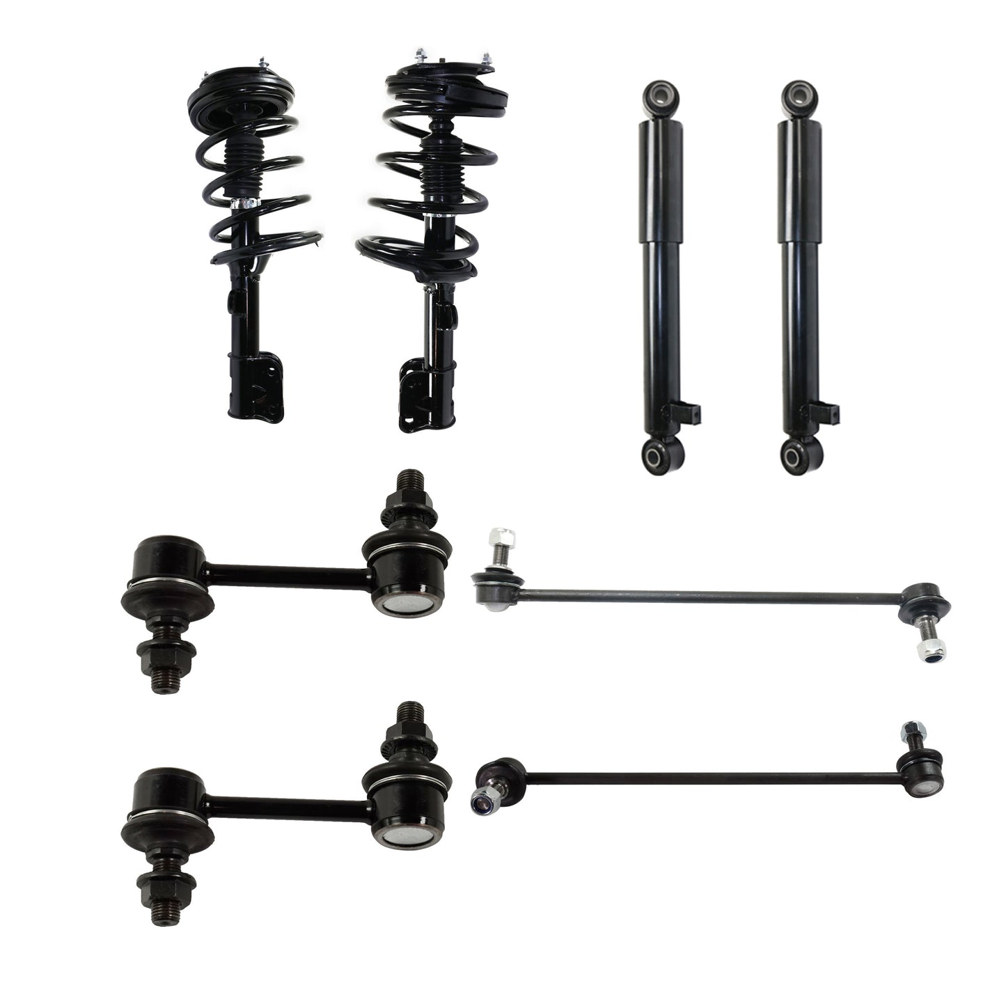 8-Piece Kit Suspension Kit, Includes (4) Shock Absorber and Strut Assembly and (4) Sway Bar Link