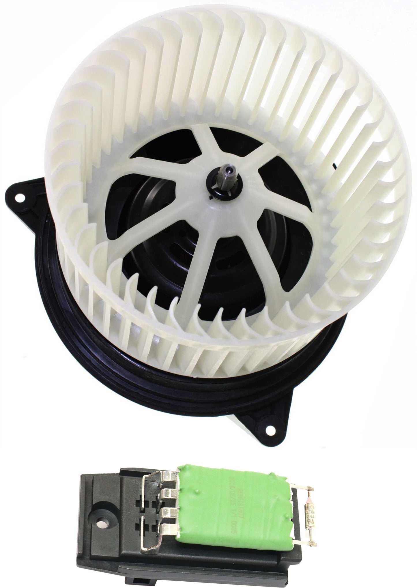 2-Piece Kit Blower Motor Includes (1) Blower Motor and (1) Blower Motor Resistor
