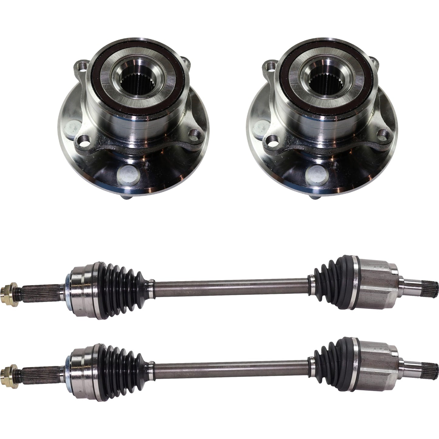 4-Piece Kit Front, Driver and Passenger Side Suspension Kit, Includes (2) Axle Assembly and (2) Wheel Hub