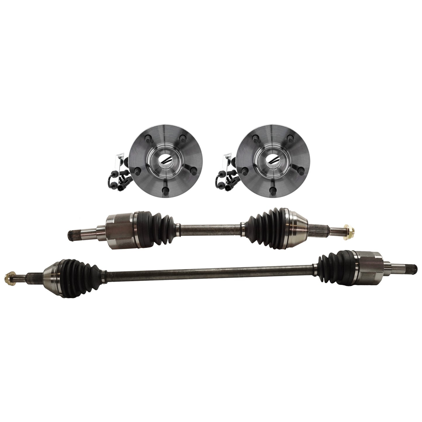4-Piece Kit Front, Driver and Passenger Side Suspension Kit, Includes (2) Axle Assembly and (2) Wheel Hub