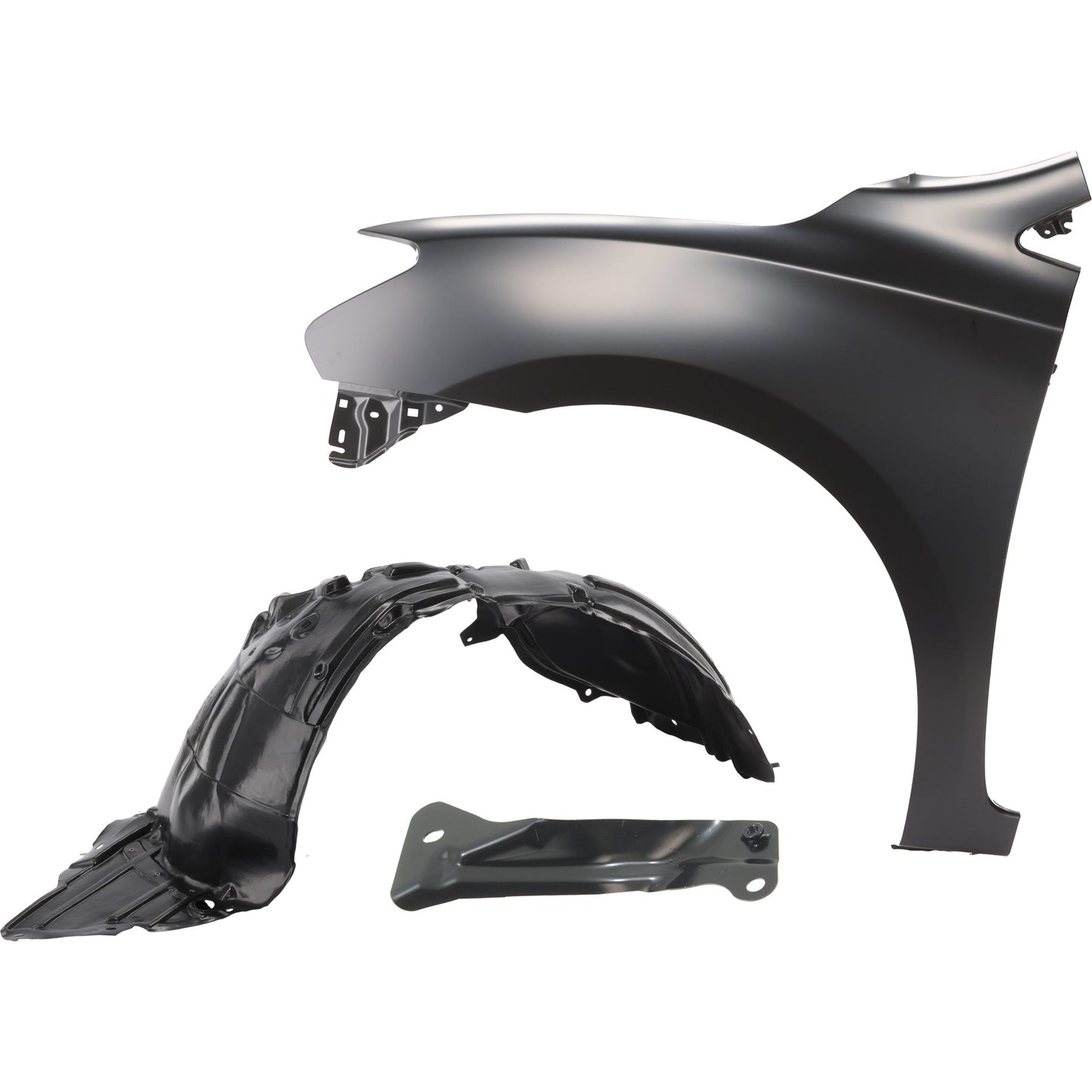 3-Piece Kit Front, Driver Side Fender, For Models Without Rocker Molding, Includes (2) Fender Liner and (1) Fender