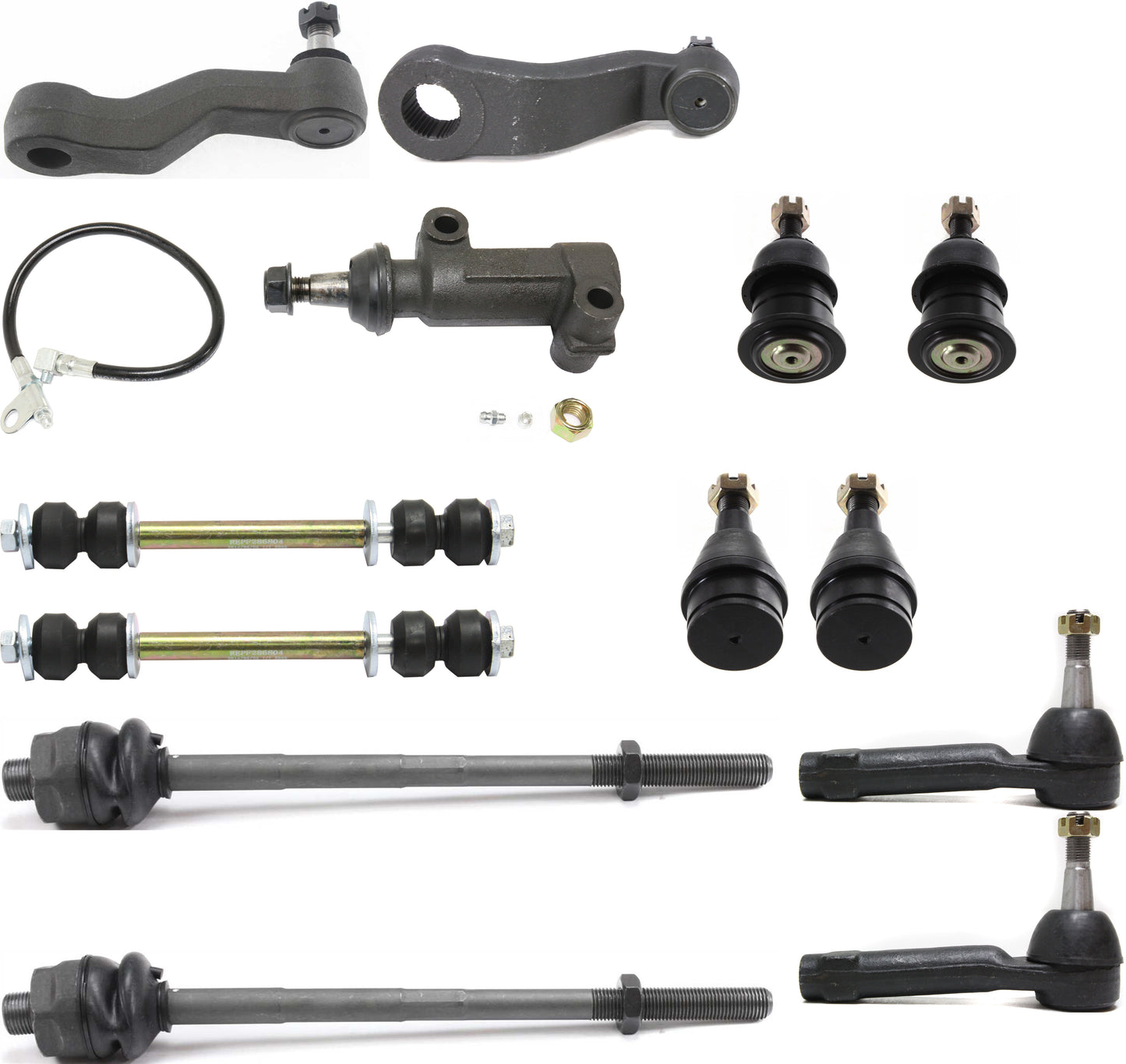 13-Piece Kit Suspension Kit, Includes (4) Ball Joint, (4) Tie Rod End, (2) Sway Bar Link, (1) Idler Arm, (1) Pitman Arm and (1) Idler Arm Bracket