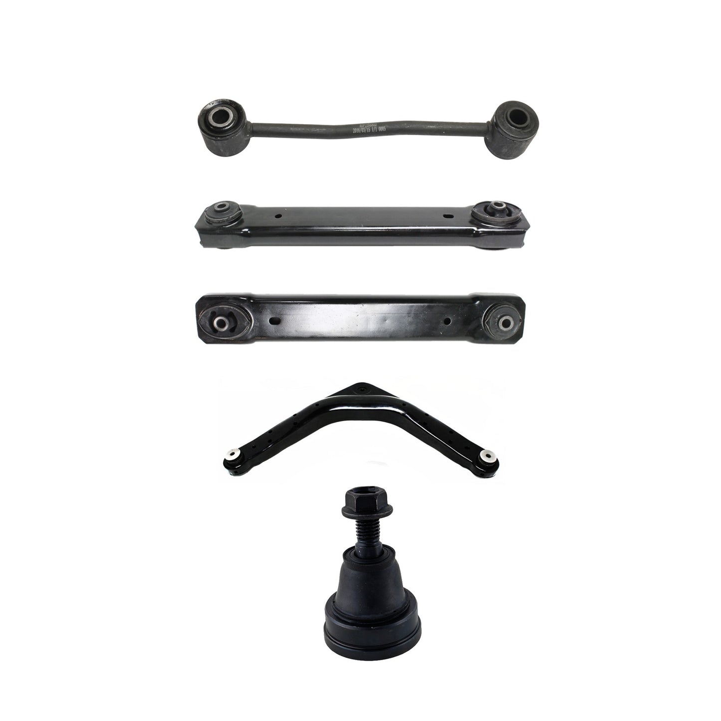 6-Piece Kit Rear, Driver and Passenger Side, Upper and Lower Control Arm Kit, Includes (3) Control Arm, (2) Sway Bar Link and (1) Ball Joint