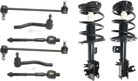 8-Piece Kit Front, Driver and Passenger Side Suspension Kit, Includes (4) Tie Rod End, (2) Sway Bar Link and (2) Shock Absorber and Strut Assembly