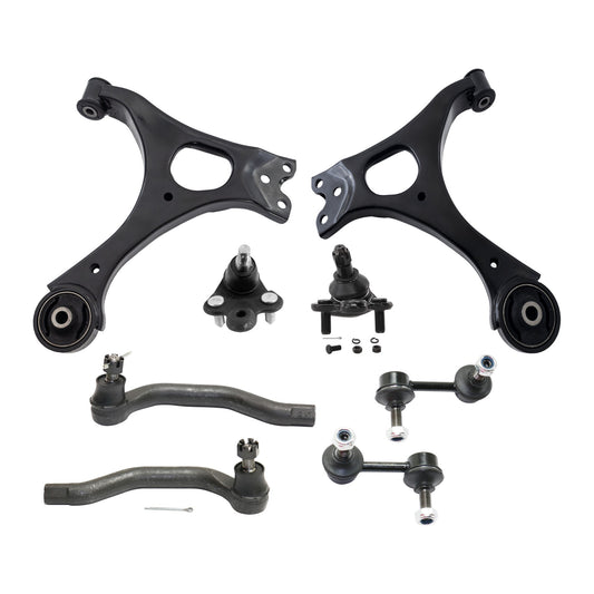 8-Piece Kit Front, Driver and Passenger Side, Lower Control Arm Kit, Includes (2) Control Arm, (2) Sway Bar Link, (2) Tie Rod End and (2) Ball Joint