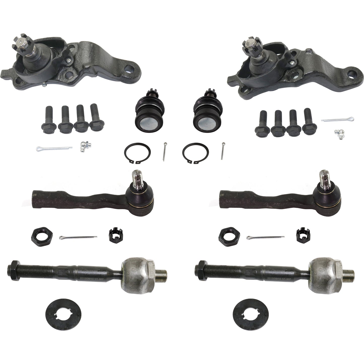 8-Piece Kit Front, Driver and Passenger Side Suspension Kit, Includes (4) Ball Joint and (4) Tie Rod End