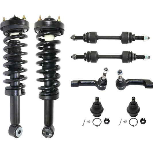 8-Piece Kit Front, Driver and Passenger Side Suspension Kit, Includes (2) Sway Bar Link, (2) Ball Joint, (2) Tie Rod End and (2) Shock Absorber and Strut Assembly