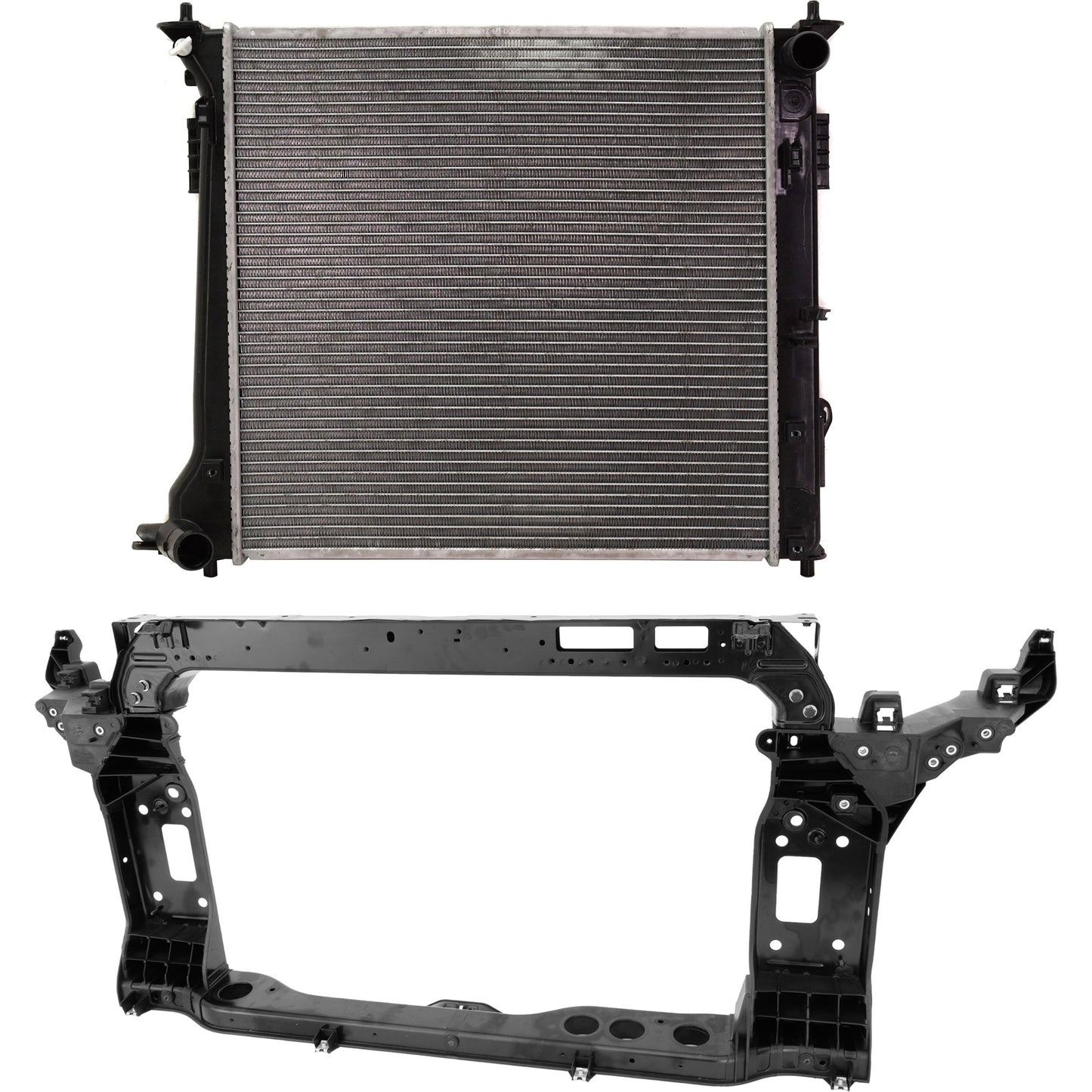 2-Piece Kit Radiator Support Assembly, 1.6L, 4Cyl Includes (1) Radiator and (1) Radiator Support
