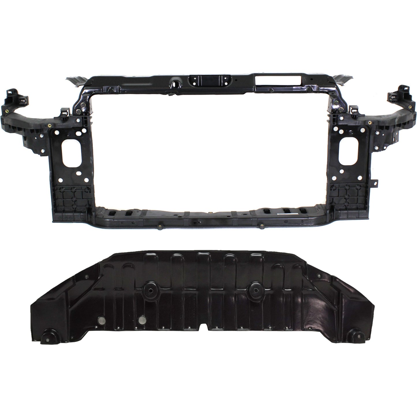 2-Piece Kit Sedan Radiator Support Assembly, 1.8L, 4Cyl, Includes (1) Radiator Support and (1) Bumper Splash Shield