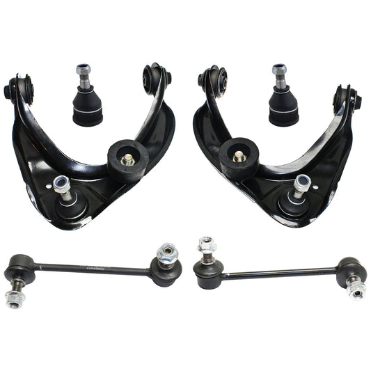 6-Piece Kit Front, Driver and Passenger Side, Upper Control Arm Kit, Includes (2) Ball Joint, (2) Control Arm, and (2) Sway Bar Link